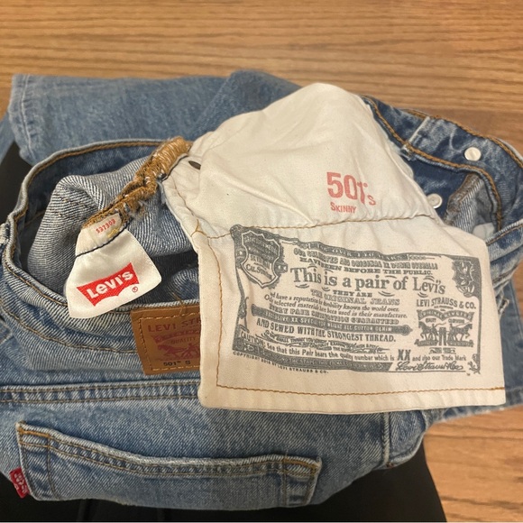 Levi’s 501 skinny high rise in post modern blues size 26 inseam 30 - Picture 12 of 14